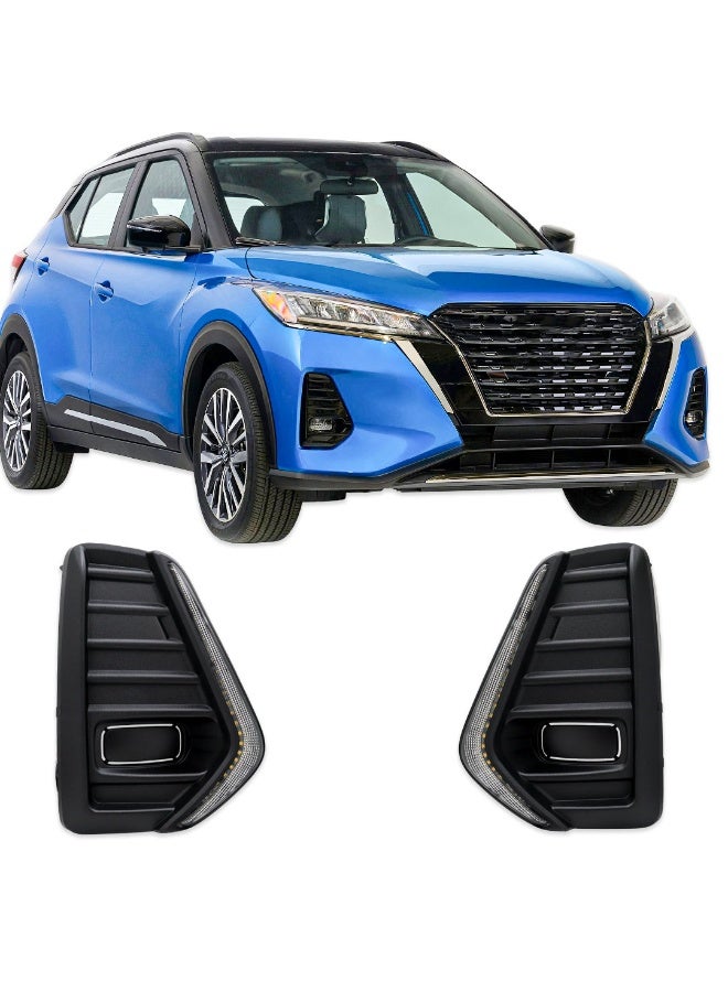 DLAA Pack of 2 Front NS1332L2L LED Fog Lamp Black Cover Only with Wires Suitable for Kicks 2021-ON | 1 Year International Warranty - Image 1